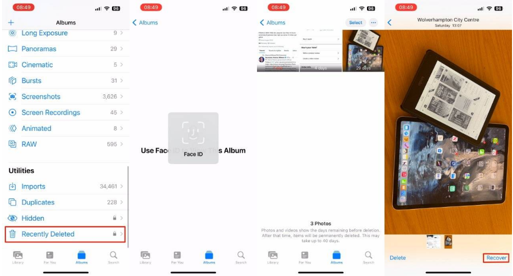 鄂温克苹果14维修分享 iPhone14 上恢复已删除的照片 