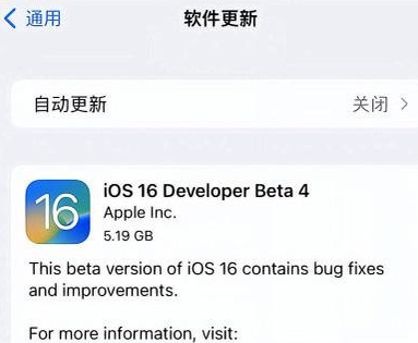 鄂温克苹果手机维修分享iOS16 Beta4 更新内容及升级建议 