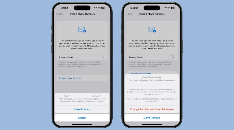 鄂温克苹果手机维修分享苹果 iOS 18.1 支持设置“主要”邮箱地址并更改 iCloud 邮箱 